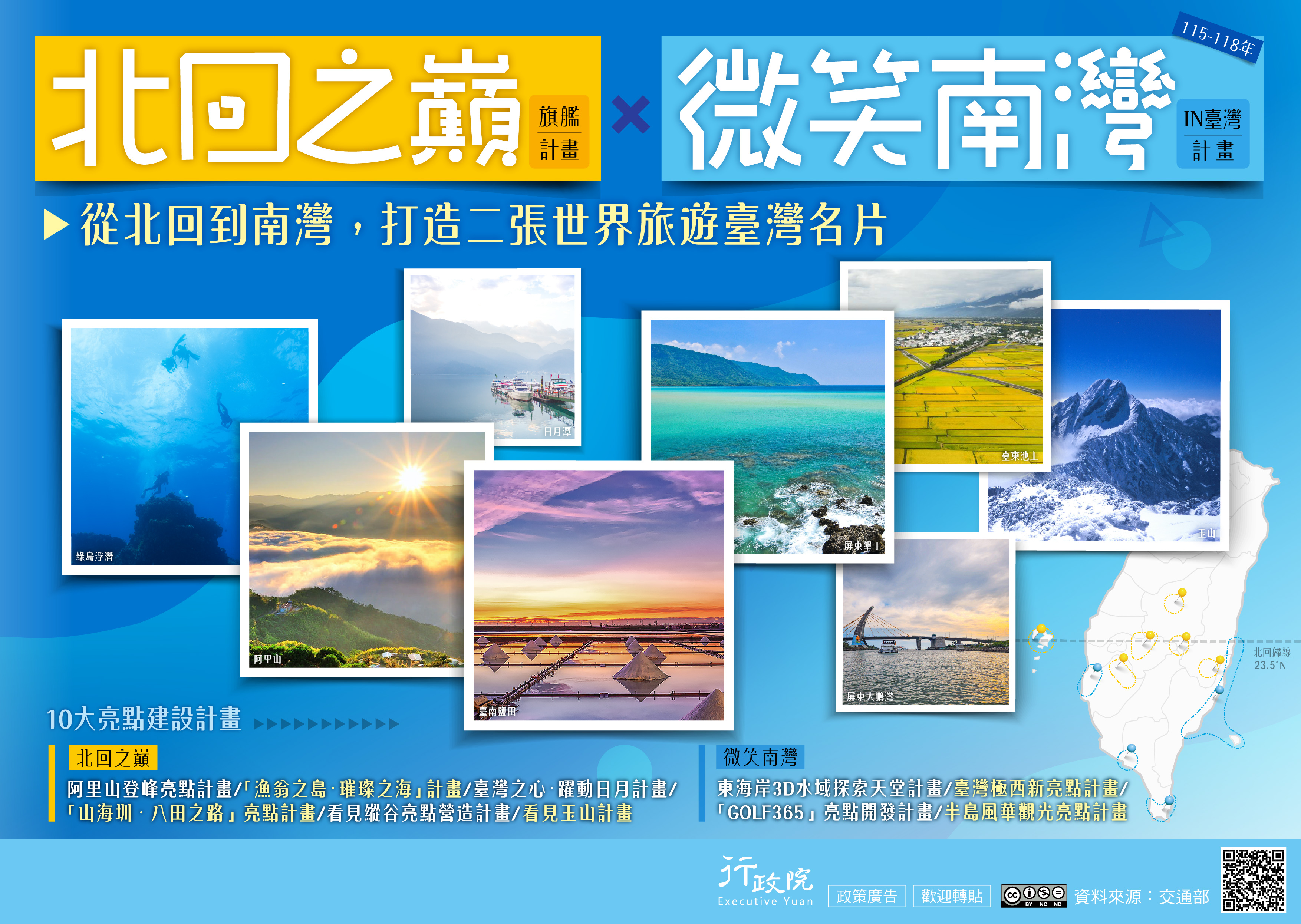 半島風華觀光亮點計畫，從北回到南臺灣，打造二張世界旅遊臺灣名片